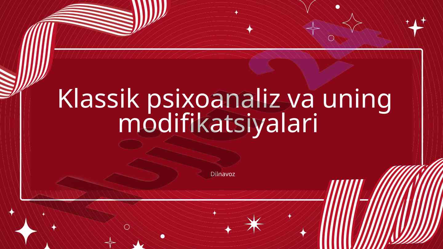 Klassik psixoanaliz va uning modifikatsiyalari