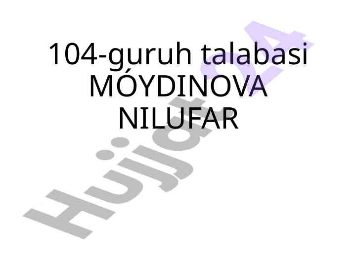 Talaba mödyeva nilufarning o‘qish metodlari