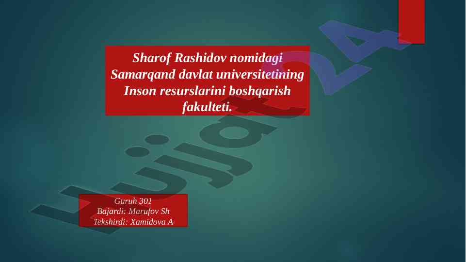 Mehnat usullari va uslublarini joriy qilish tartiblari