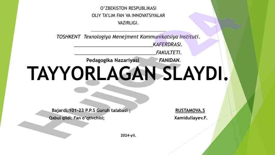 Didaktika asoslari va ta’lim tizimida o’qitish