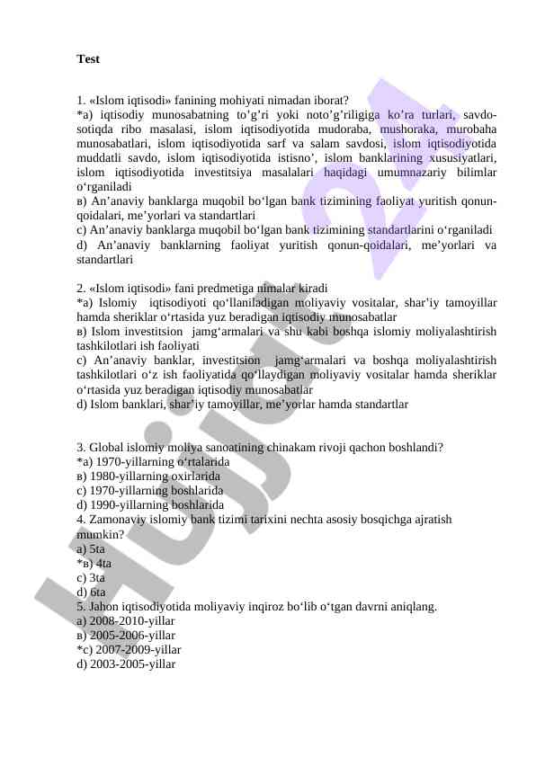 Islom iqtisodi fanining asosiy tamoyillari