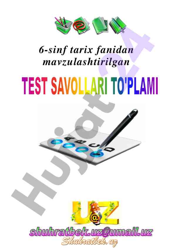 Qadimgi tarix mavzulariga oid test savollari