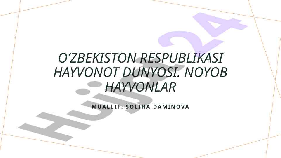 O‘zbekistonda noyob hayvonlar va ularning ahamiyati