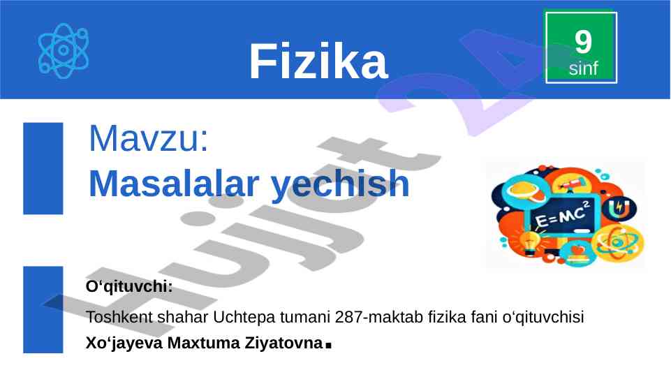 Fizika masalalar yechish – issiqlik balansi