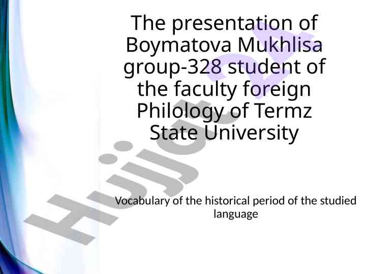 Historical vocabulary analysis of the english language