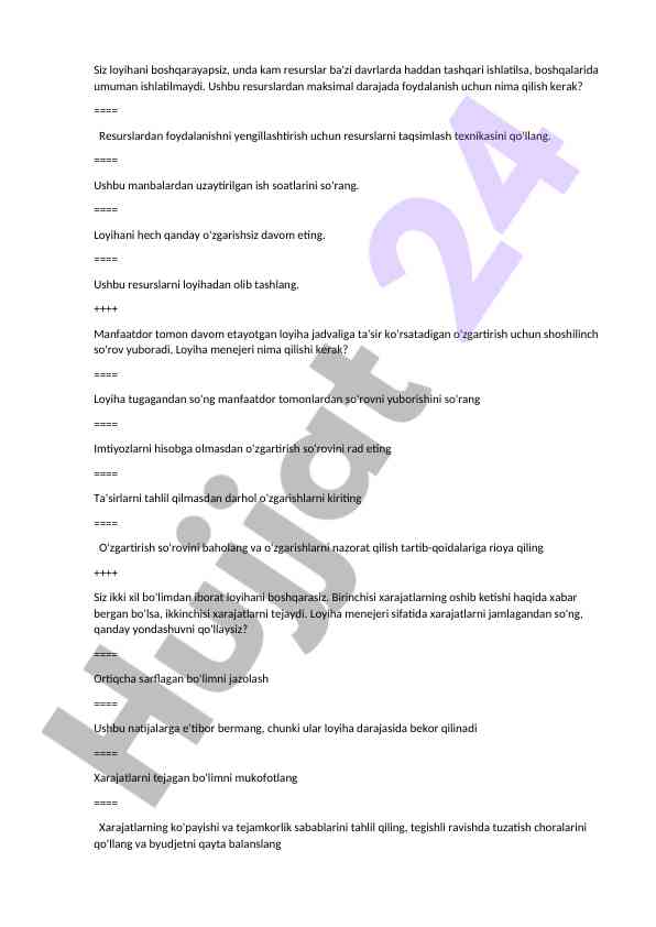 Resurslardan maksimal foydalanish texnikalari