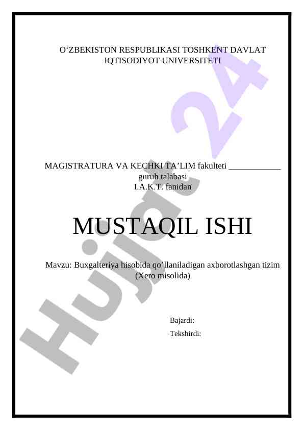 Buxgalteriya hisobida axborotlashgan tizimlar
