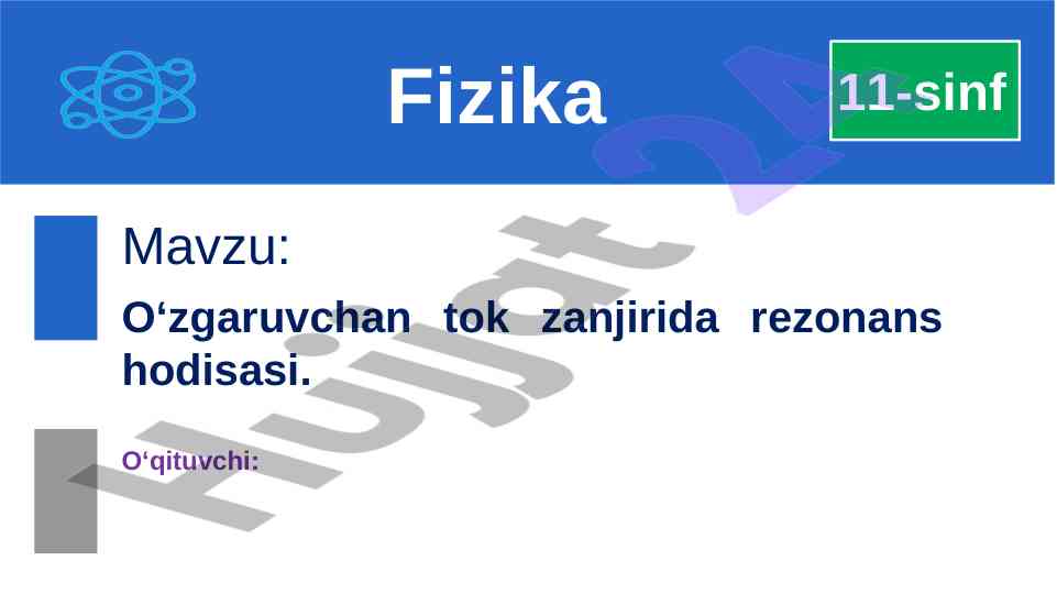 O‘zgaruvchan tok zanjirida rezonans hodisasi