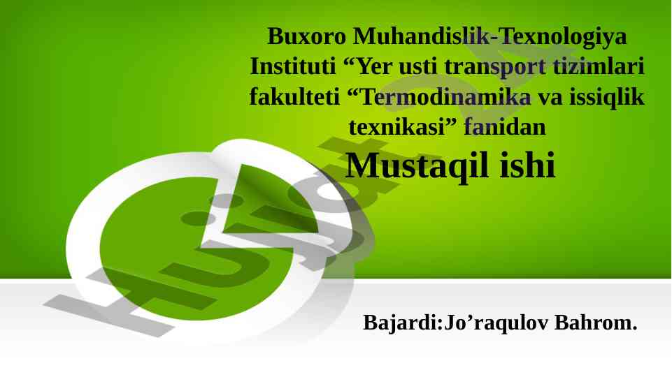 Karno sikllari haqida mustaqil ish
