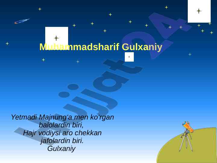 Muhammadsharif gulxaniy va zarbulmasal asari tahlili