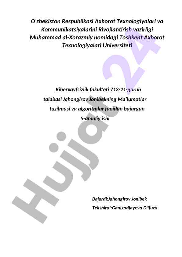 Kiberxavfsizlik amaliyoti bo'yicha 5-amaliy ish