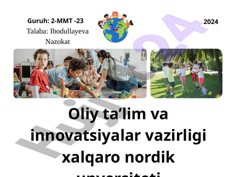 Tabiatga muhabbat va bolalarda axloqiy tarbiya