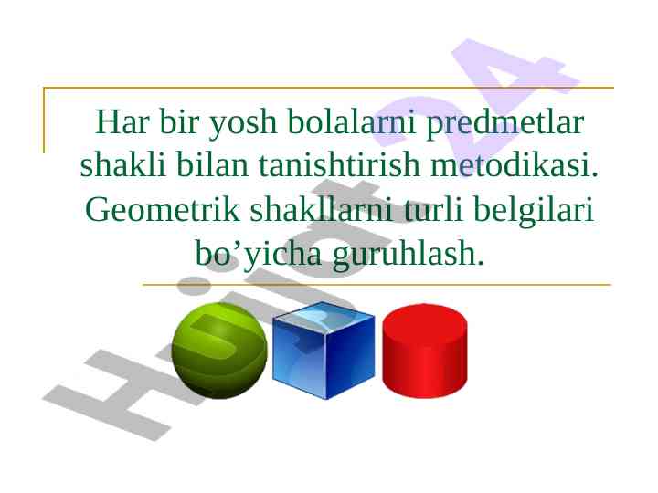 Bolalar uchun geometrik shakllarni o'rgatish metodikasi