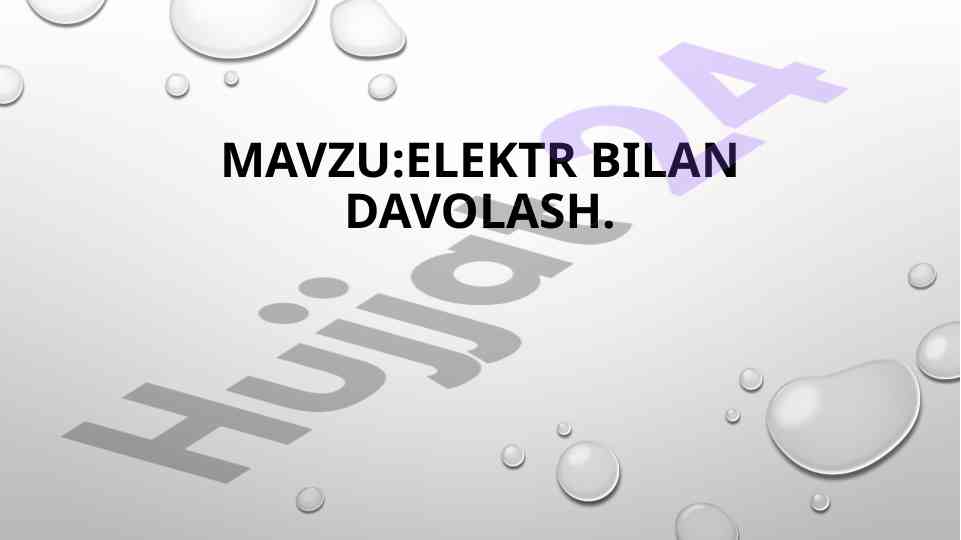 Elektr bilan davolash muolajalari bo'yicha tavsiyalar