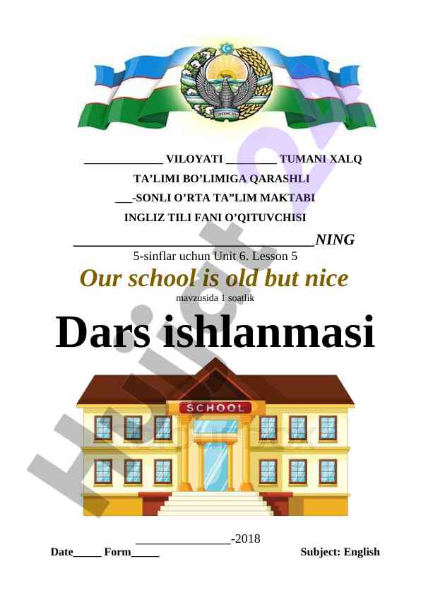 Unit 6 lesson plan for english language teaching