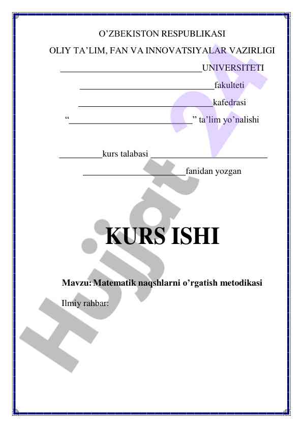 Matematik naqshlarni o'rgatish metodikasi