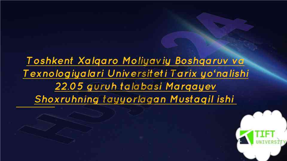Qadimgi mesopotamiya mavzusi bo‘yicha mustaqil ish