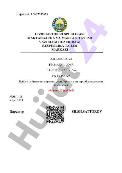 Yuqori sinf o‘quvchilarining ta’lim jarayoni