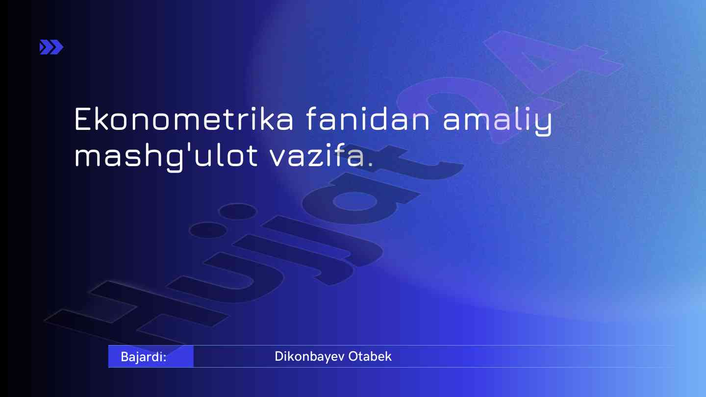 Vaqtli qatorlar tahlili va approksimatsiya metodlari