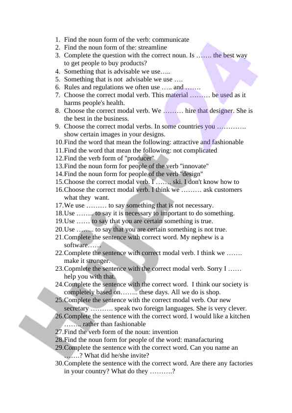 Noun forms and modal verbs in english grammar