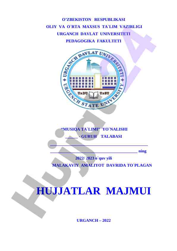 Malakaviy amaliyot davrida to'plangan hujjatlar majmui