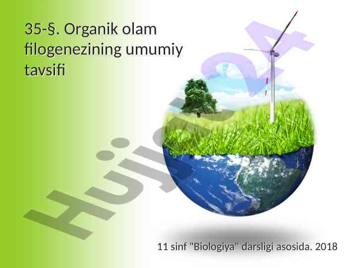 Organik olam filogenezining umumiy tavsifi
