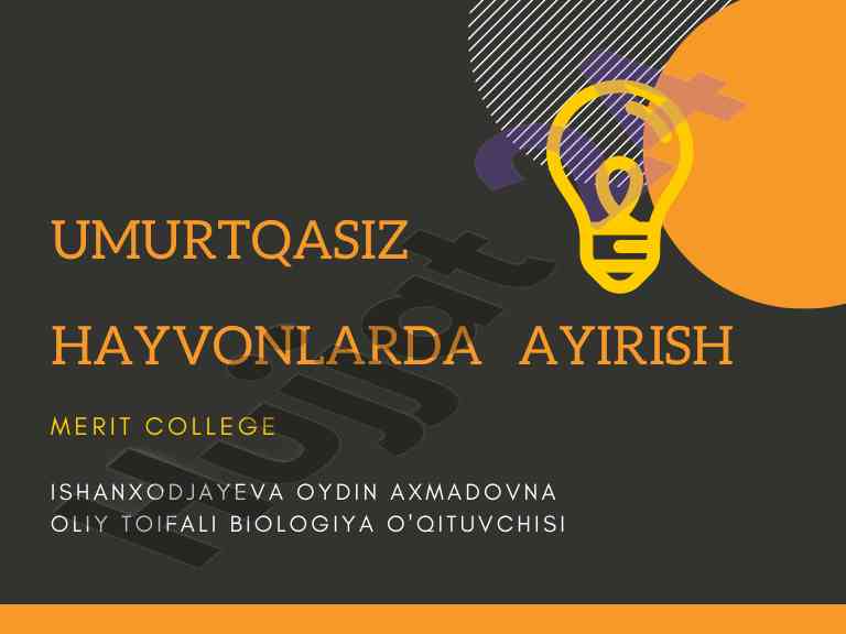 Hayvonlarda ayirish jarayoni tahlili