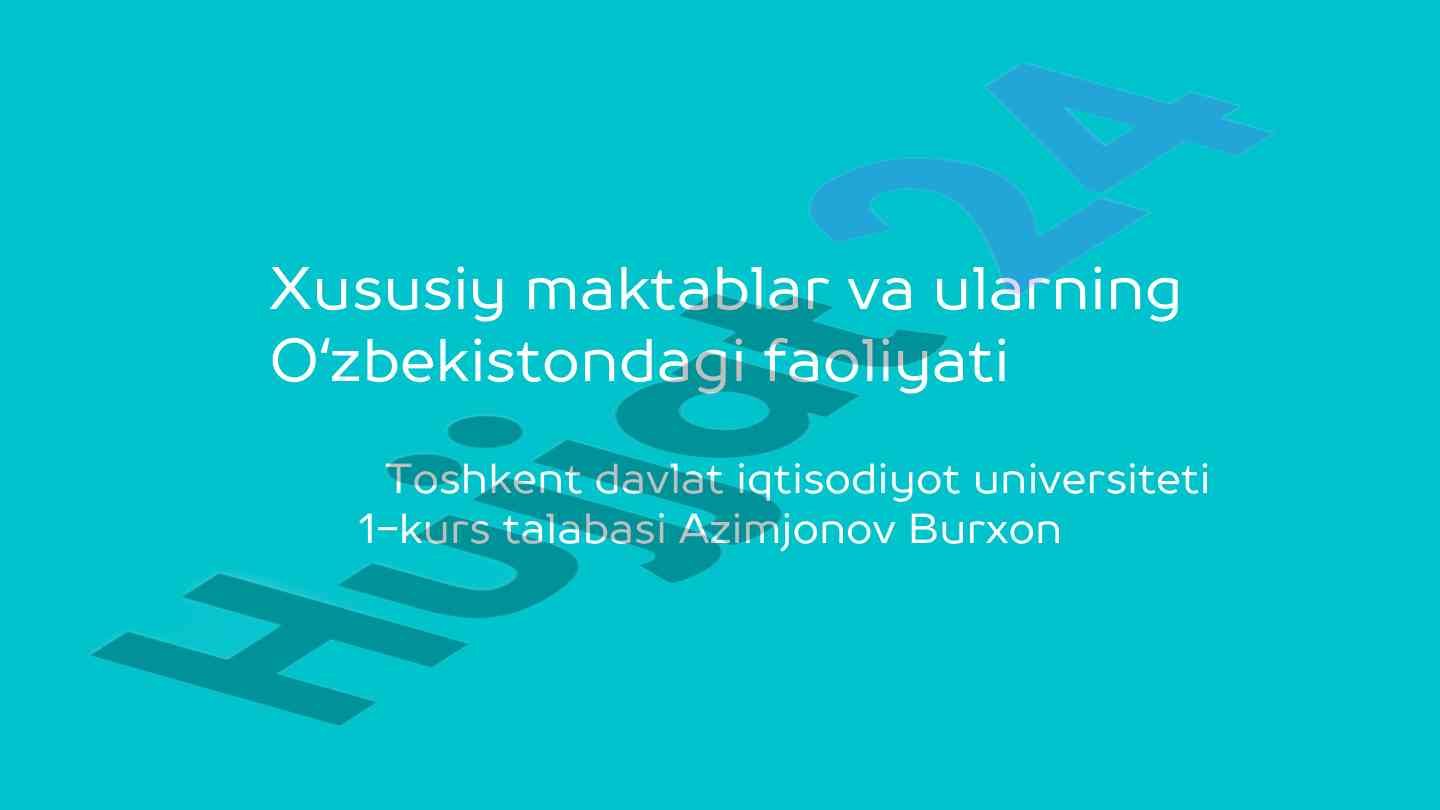 Xususiy maktablar va o'zbekistondagi faoliyati