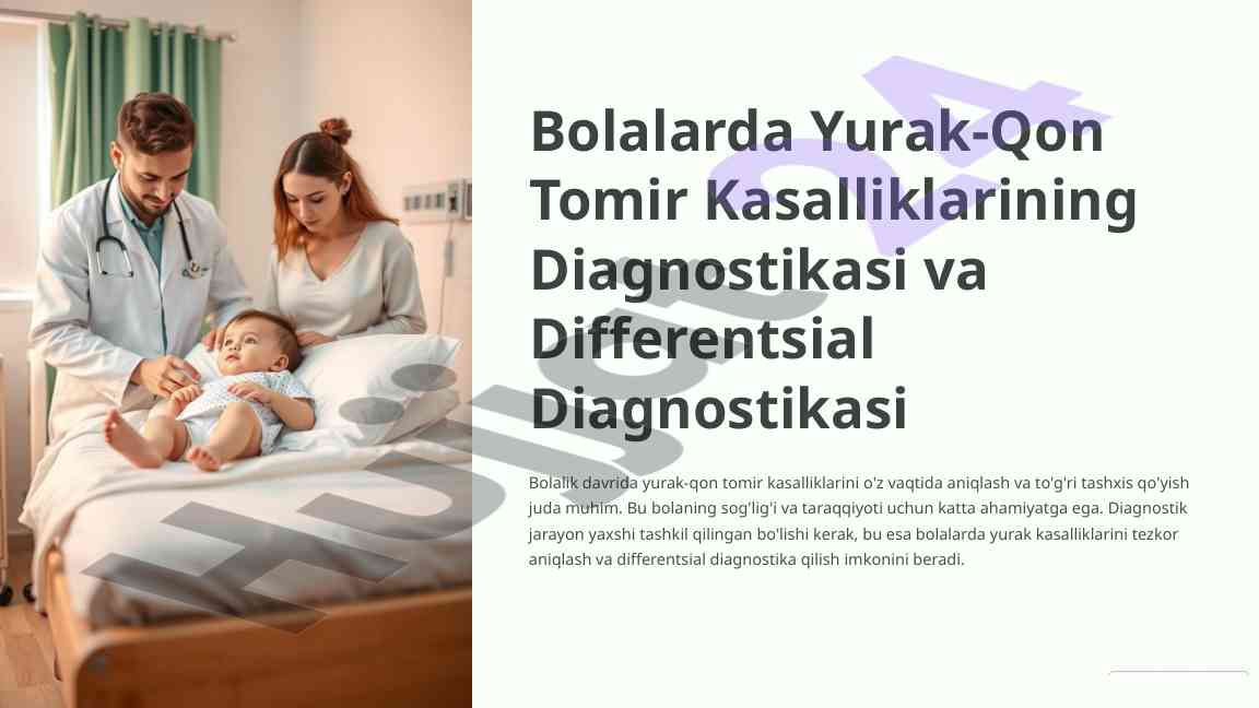 Bolalarda yurak-qon tomir kasalliklarini diagnostikasi