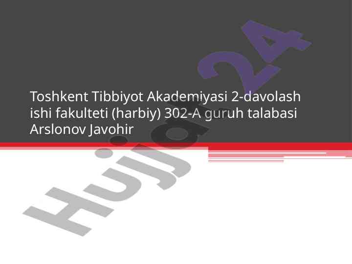 Toshkent tibbiyot akademiyasi 2-davolash ishlari