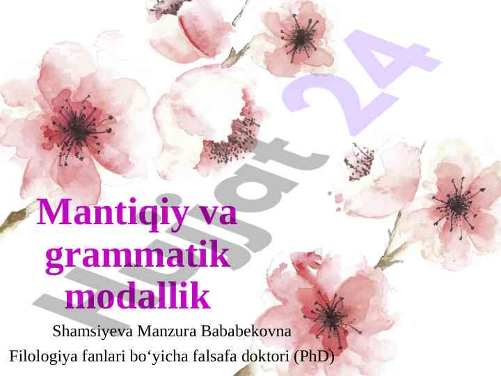Mantiqiy va grammatik modallikning ahmiyati