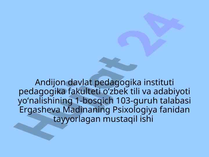 Maktabgacha yosh davrida psixik rivojlanish xususiyatlari