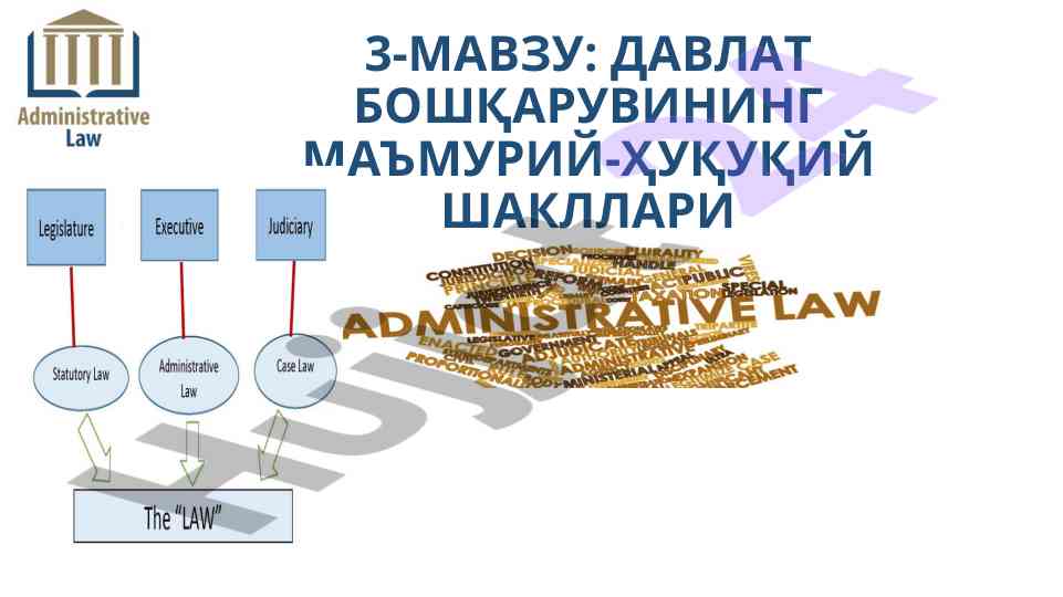 Davlat boshqaruvining ma'muriy-huquqiy shakllari