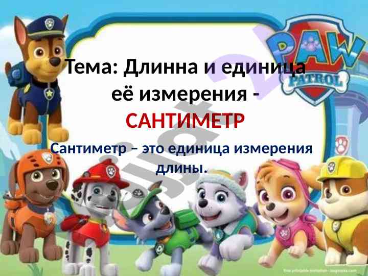Длинна и единица измерения сантиметр