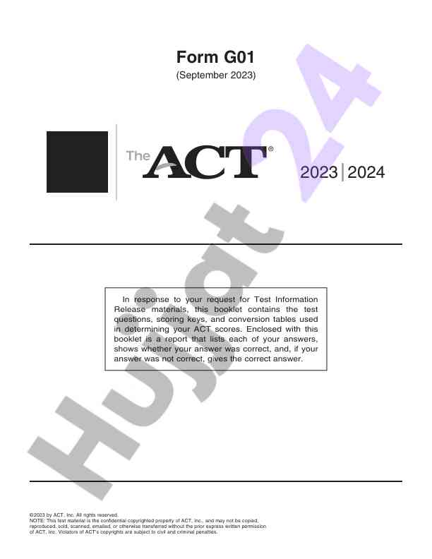 Act test mavzusi hamda natijalar haqida ma'lumotlar