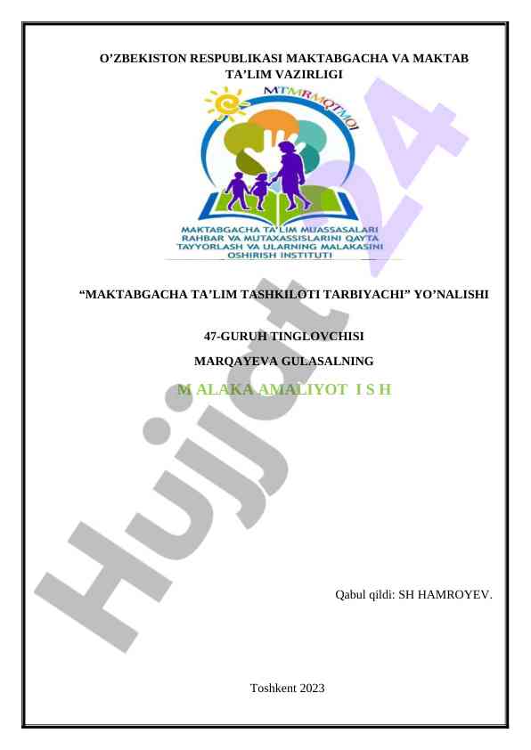 Maktabgacha ta’limda ma'naviy tarbiya berish