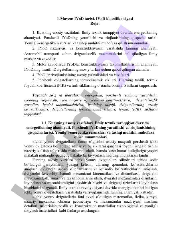 Iyod tarixi va klassifikatsiyasi