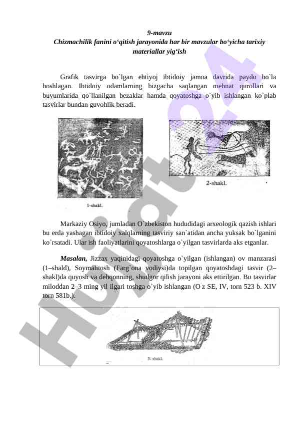 Chizmachilik fanida tarixiy materiallar yig‘ish