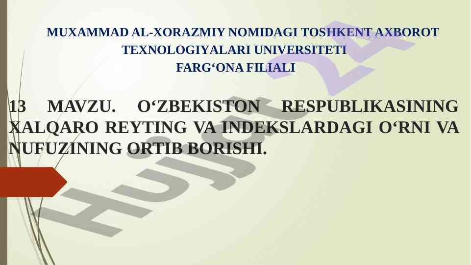 O‘zbekiston respublikasining xalqaro reytinglari