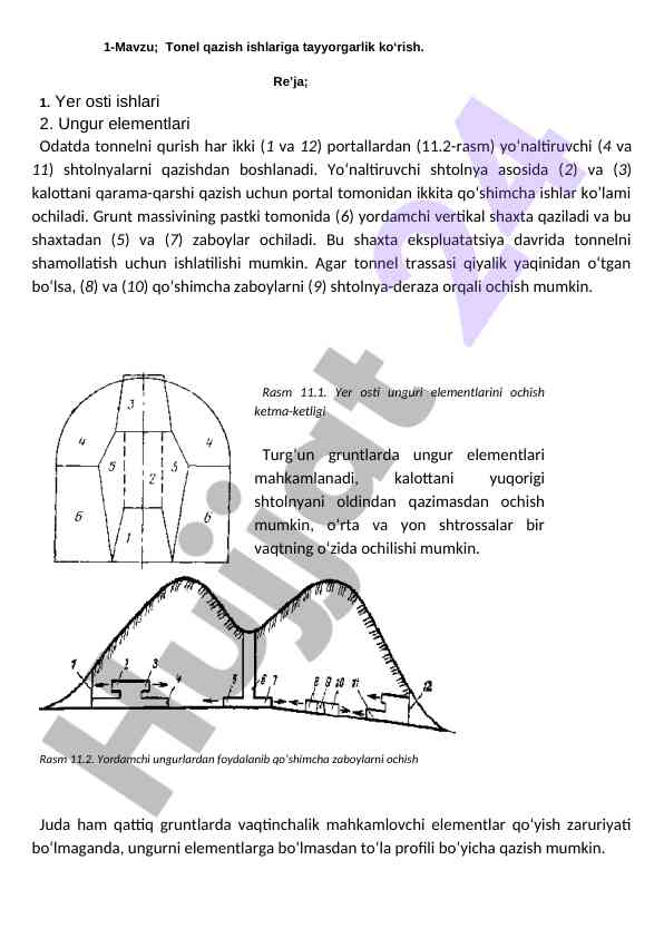 Tonel qazish ishlariga tayyorlanish rejalari