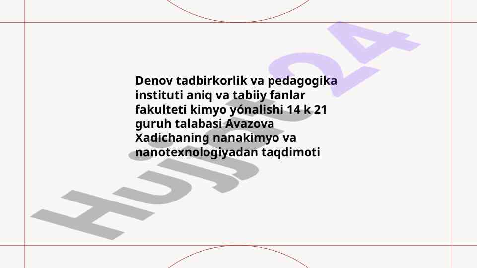 Fraktal nazariyasi va nanosensorlar taqdimoti