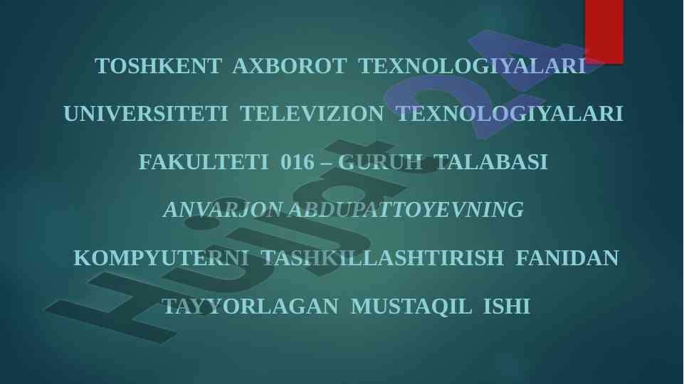 Kompyuterda modellashtirishning asosiy tushunchalari