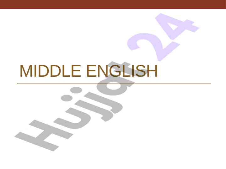 Middle english lecture overview and key changes