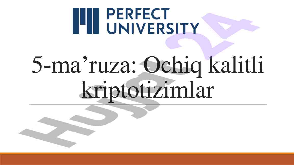 Ochiq kalitli kriptotizimlar zamonaviy kriptografiyada
