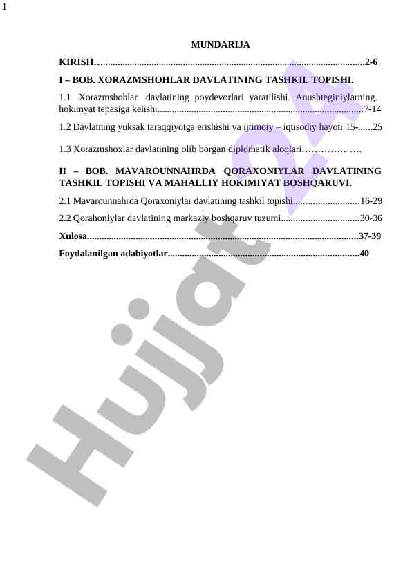O‘zbekiston tarixi va mustaqillik asoslari