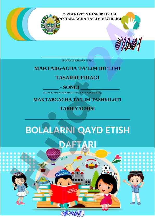 Bolalarni qayd etish daftari ma'lumotlari
