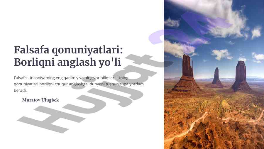 Falsafa qonuniyatlari: borliqni anglash yo‘li