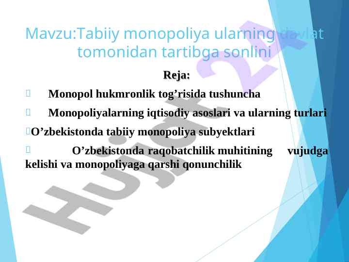 Tabiiy monopoliya va davlat tartibga solishi