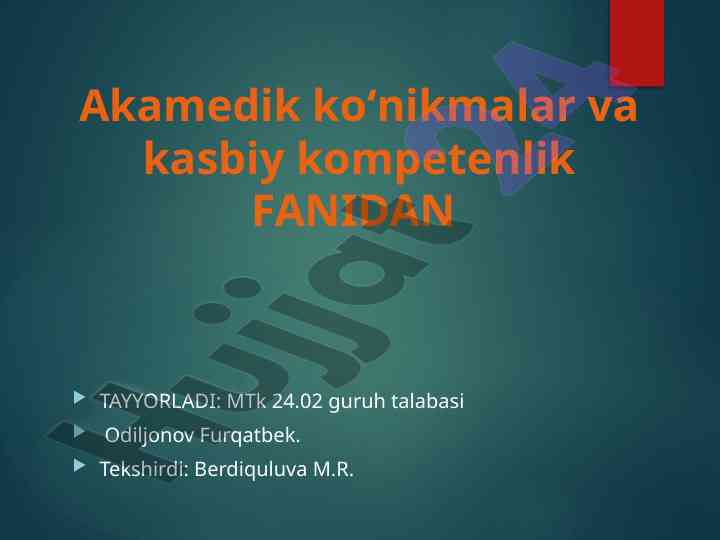 Akamedik ko'nikmalar va kasbiy kompetenlik