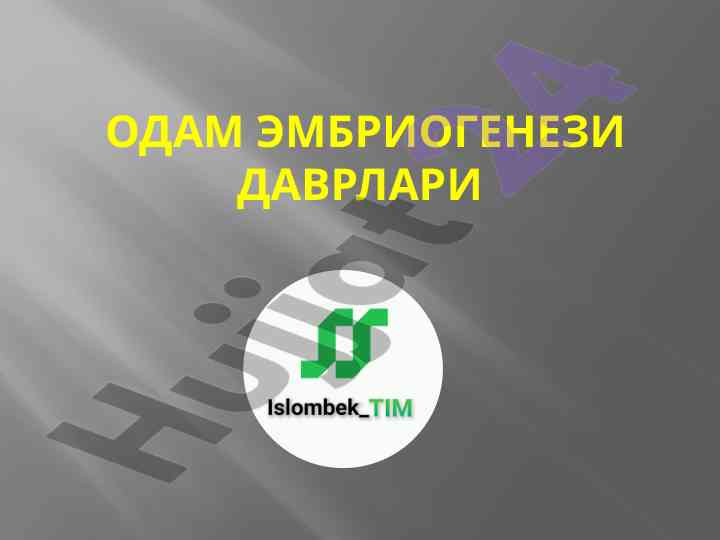 Odam embriogenezi davrlari